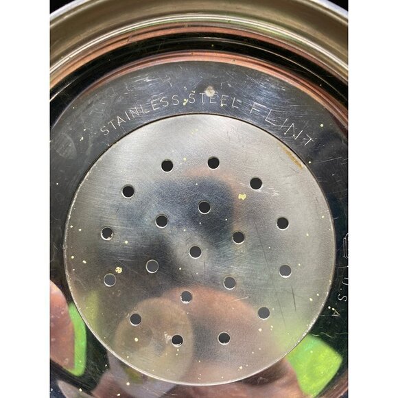 Vtg EKCO Flint Stainless Steel Colander Strainer10.5" Pedestal Base USA - Picture 4 of 5